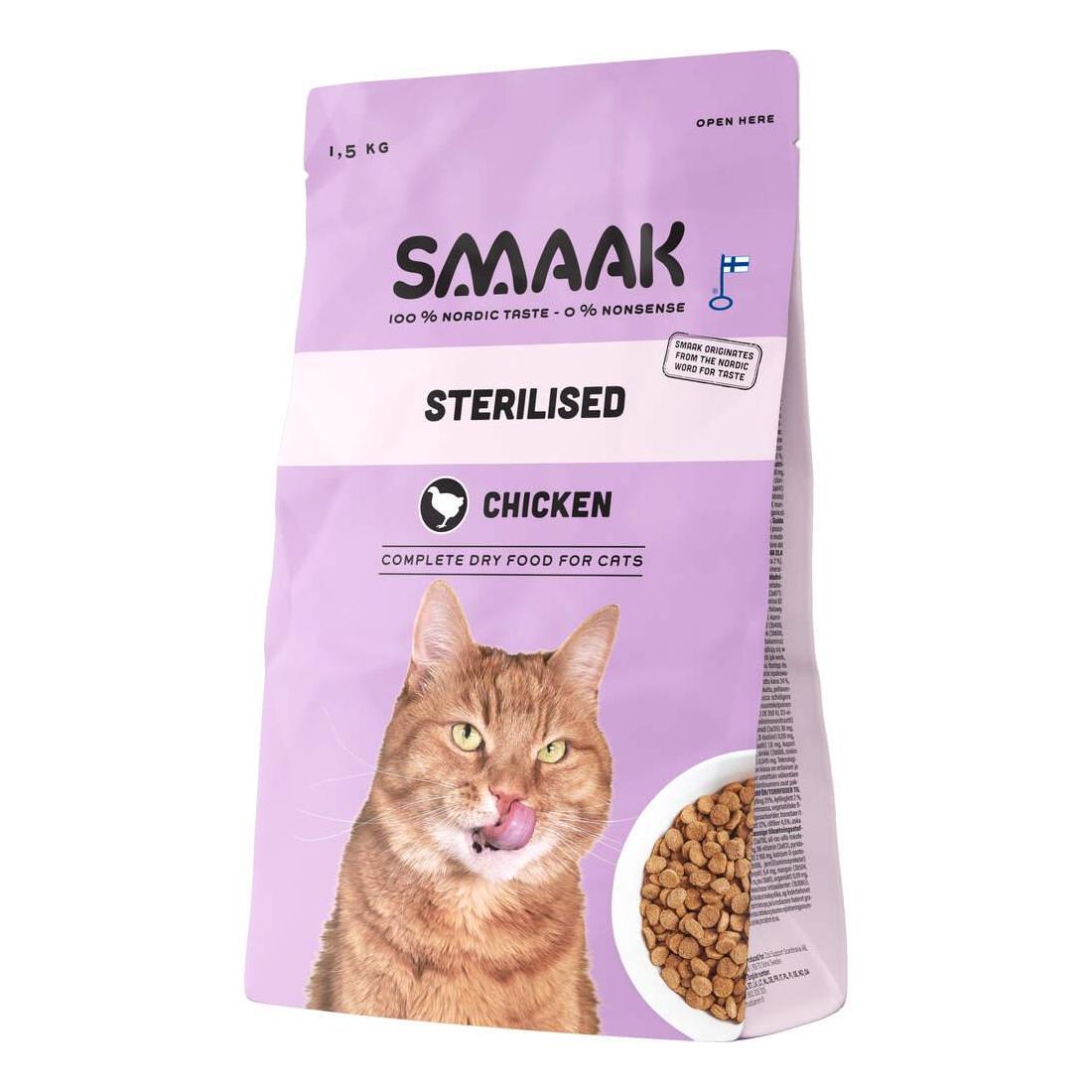 Ração para Gato Adulto Esterilizado Frango Smaak
