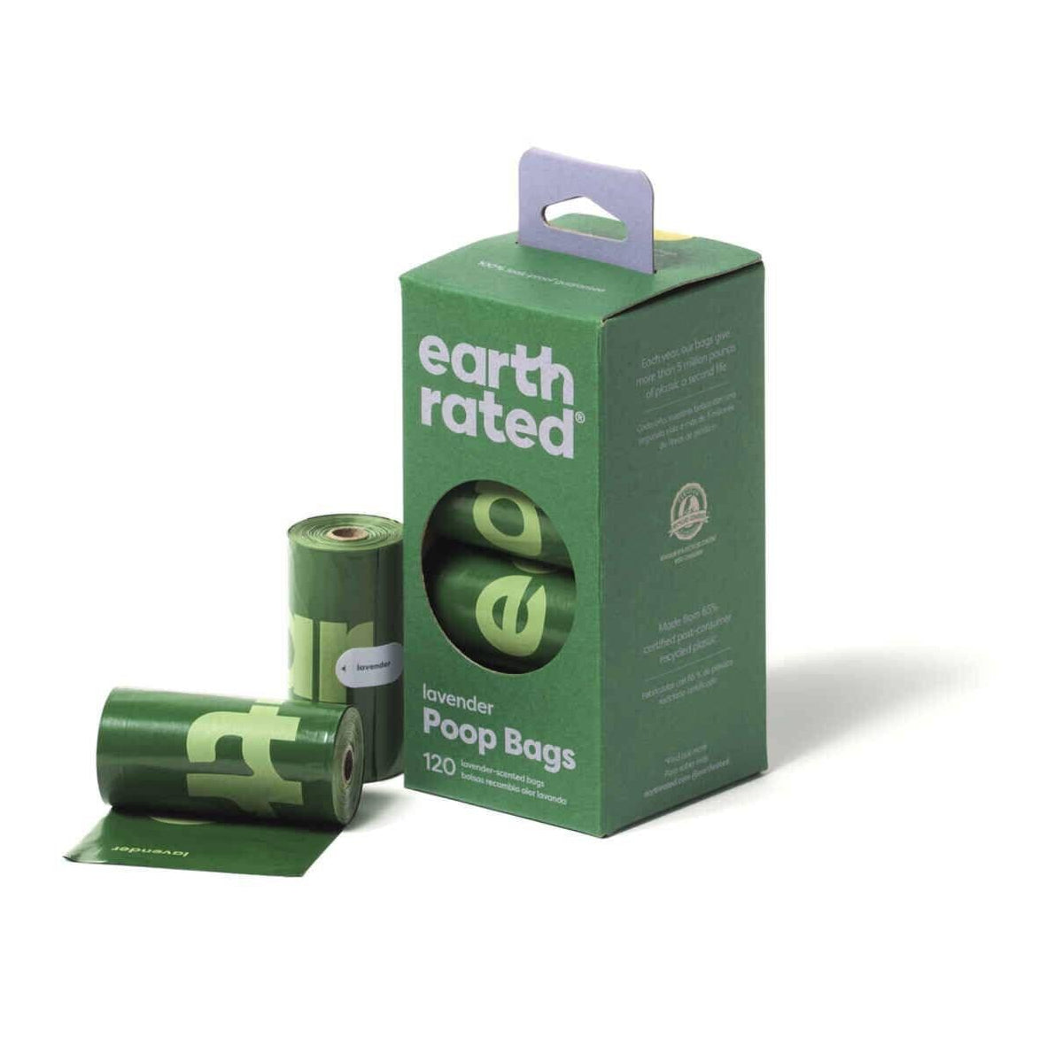 Sacos de Dejetos Eco-Friendly Lavanda 8 Rolos Earth Rated
