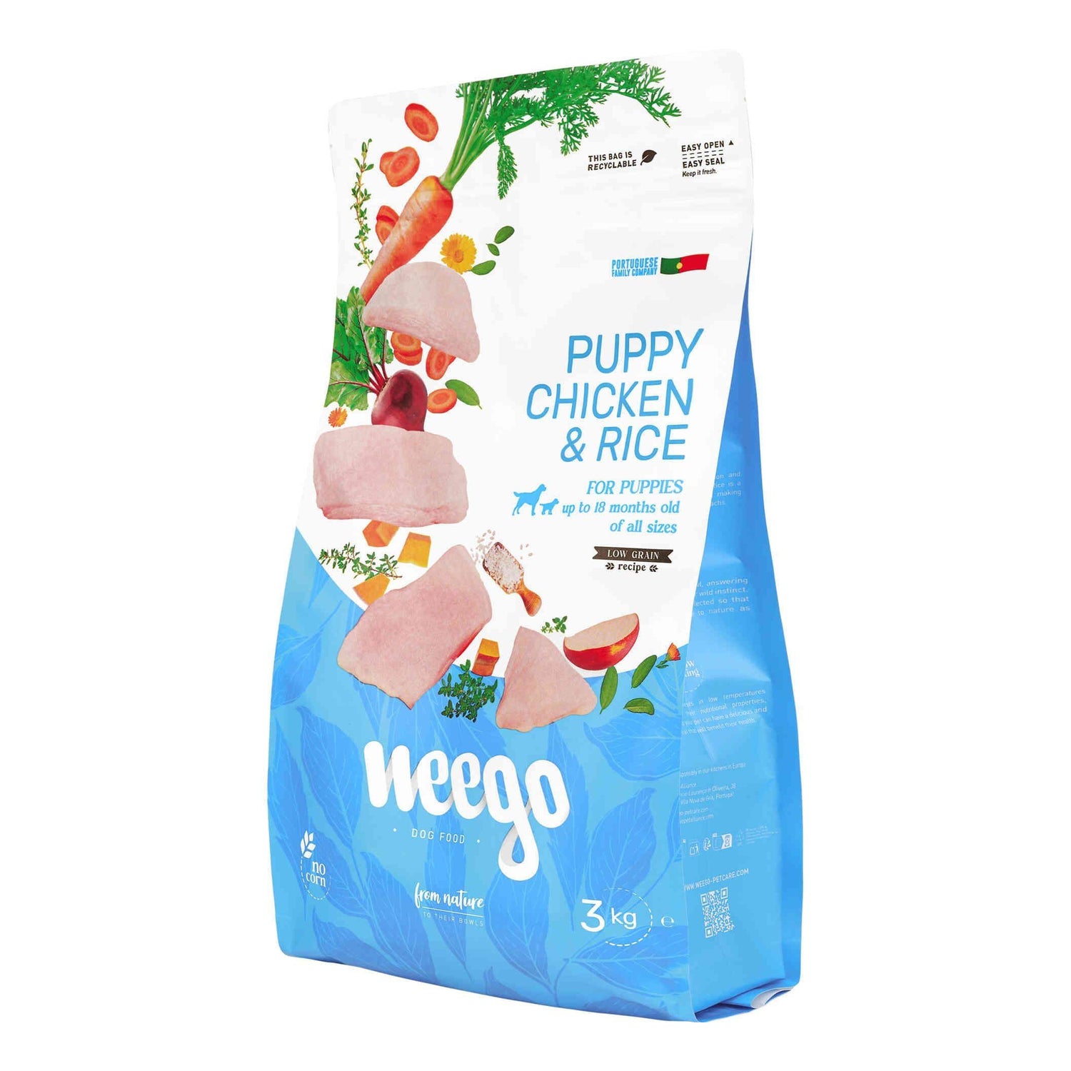 Ração para Cão Júnior Low Grain Frango e Arroz Weego