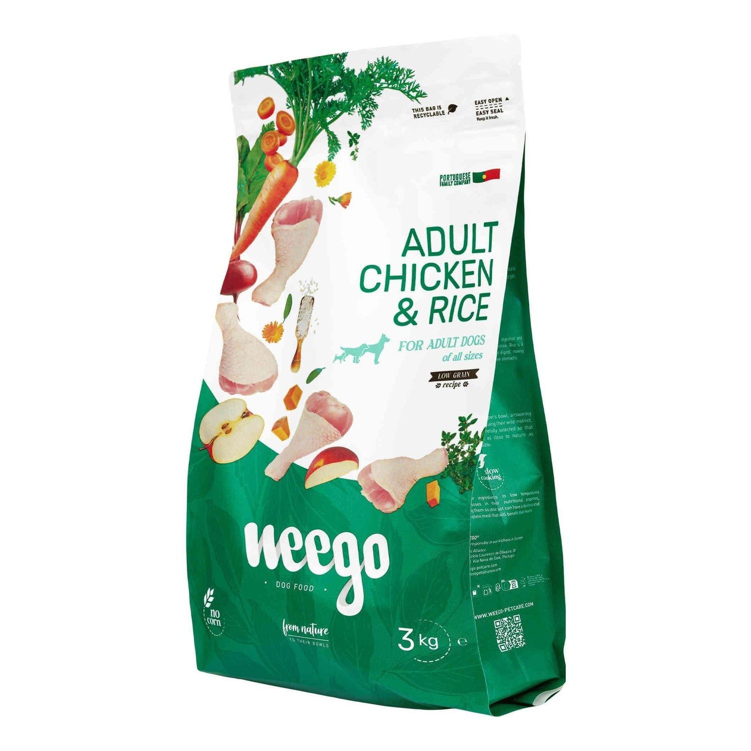 Ração para Cão Adulto Low Grain Frango e Arroz Weego