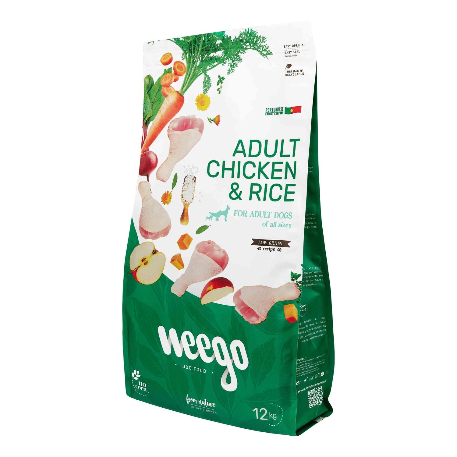 Ração para Cão Adulto Low Grain Frango e Arroz Weego