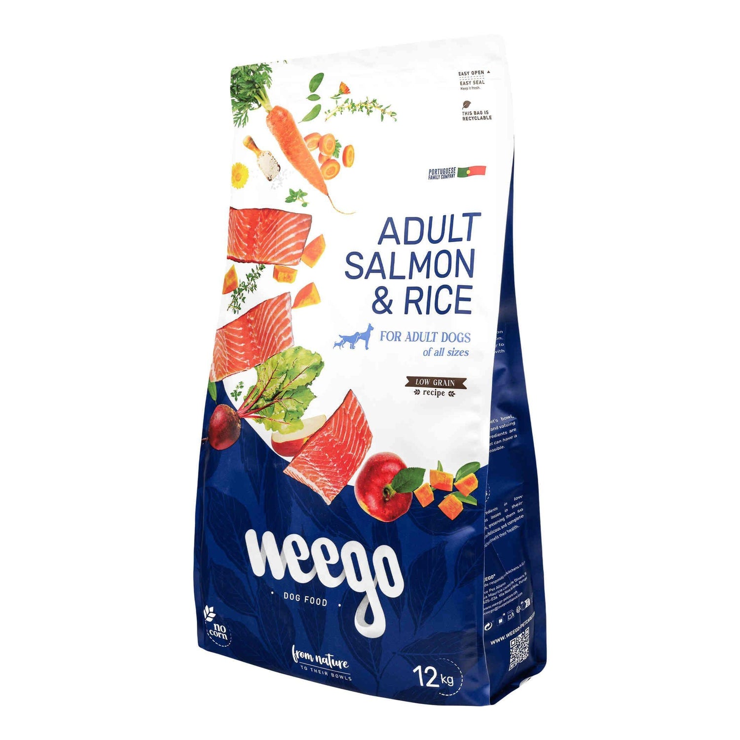 Ração para Cão Adulto Low Grain Salmão e Arroz Weego