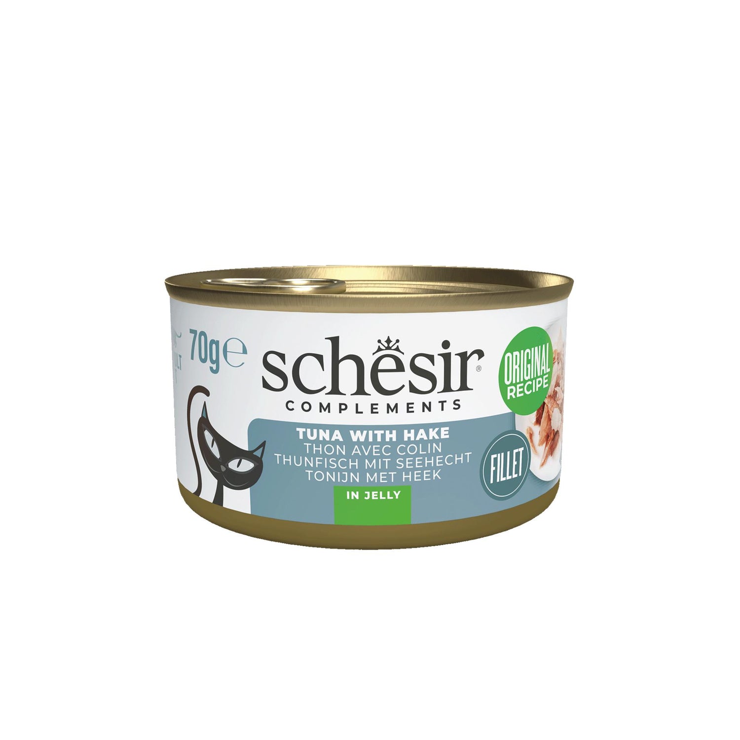 Comida Húmida para Gato Adulto Atum e Pescada em Gelatina Schesir