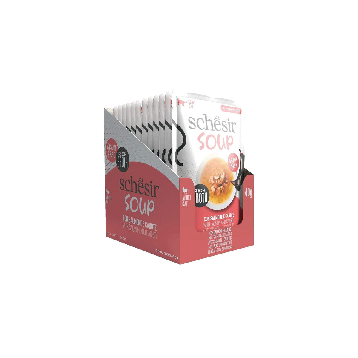 Pack Comida Húmida para Gato Adulto Sopa Salmão e Cenoura Schesir