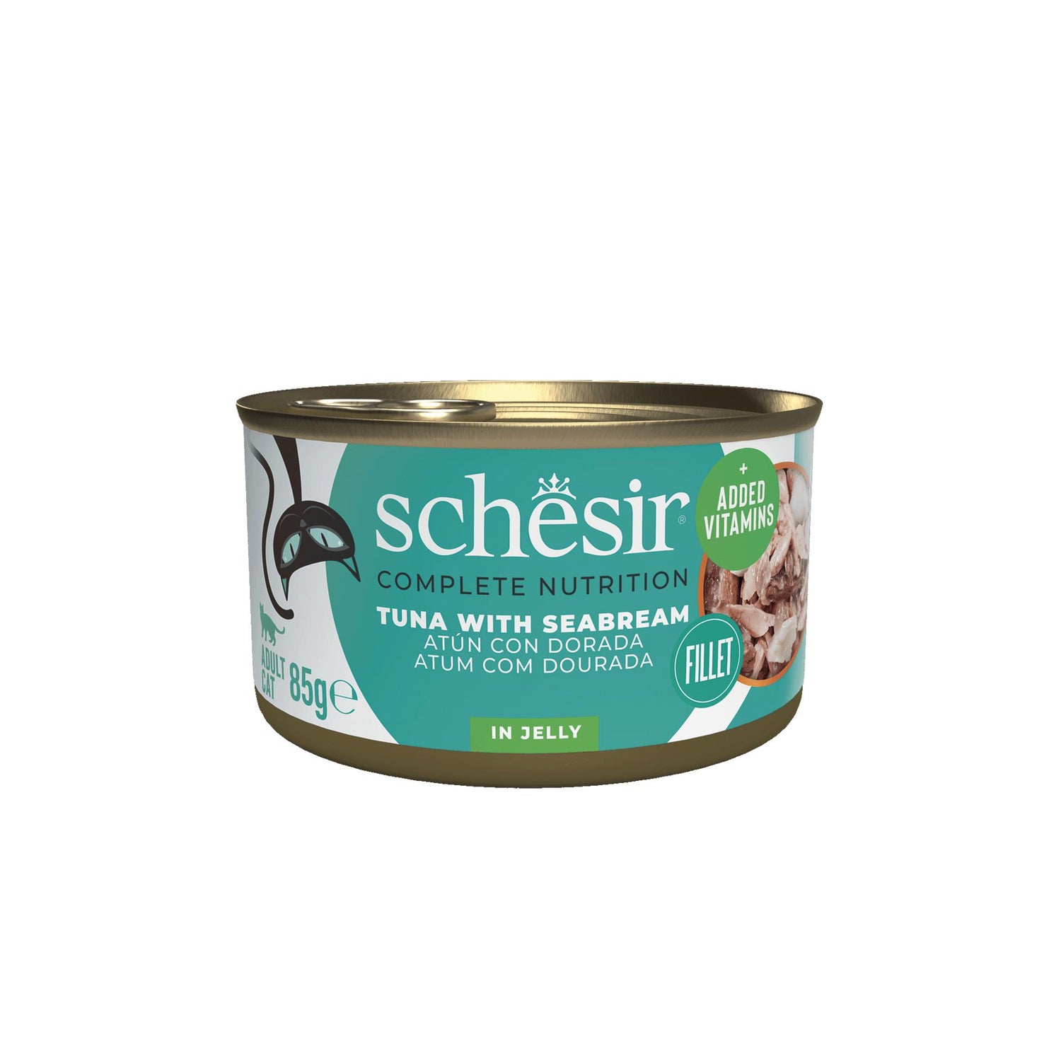 Pack Comida Húmida para Gato Adulto Atum e Dourada Lata Schesir