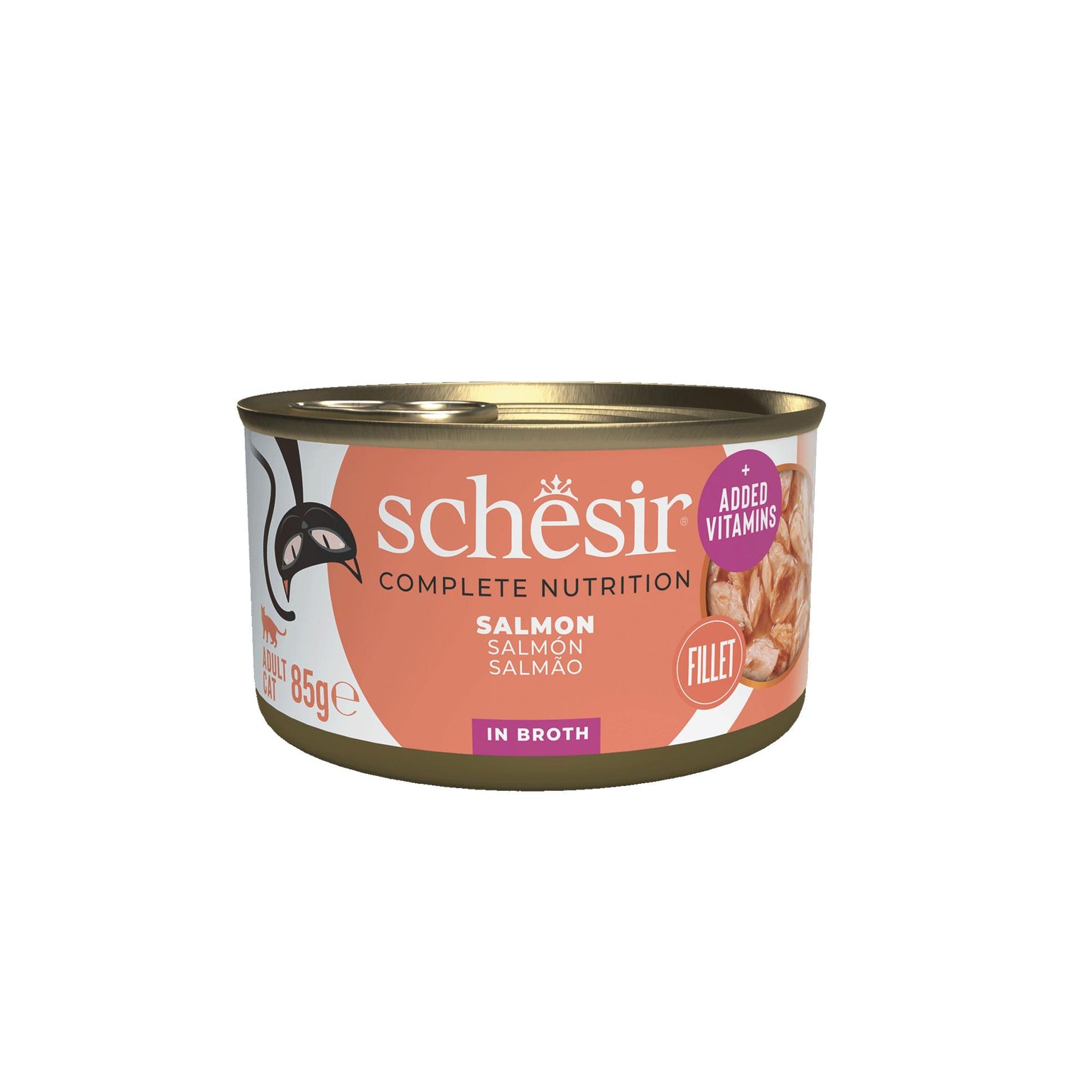 Pack Comida Húmida para Gato Adulto Salmão Lata Schesir