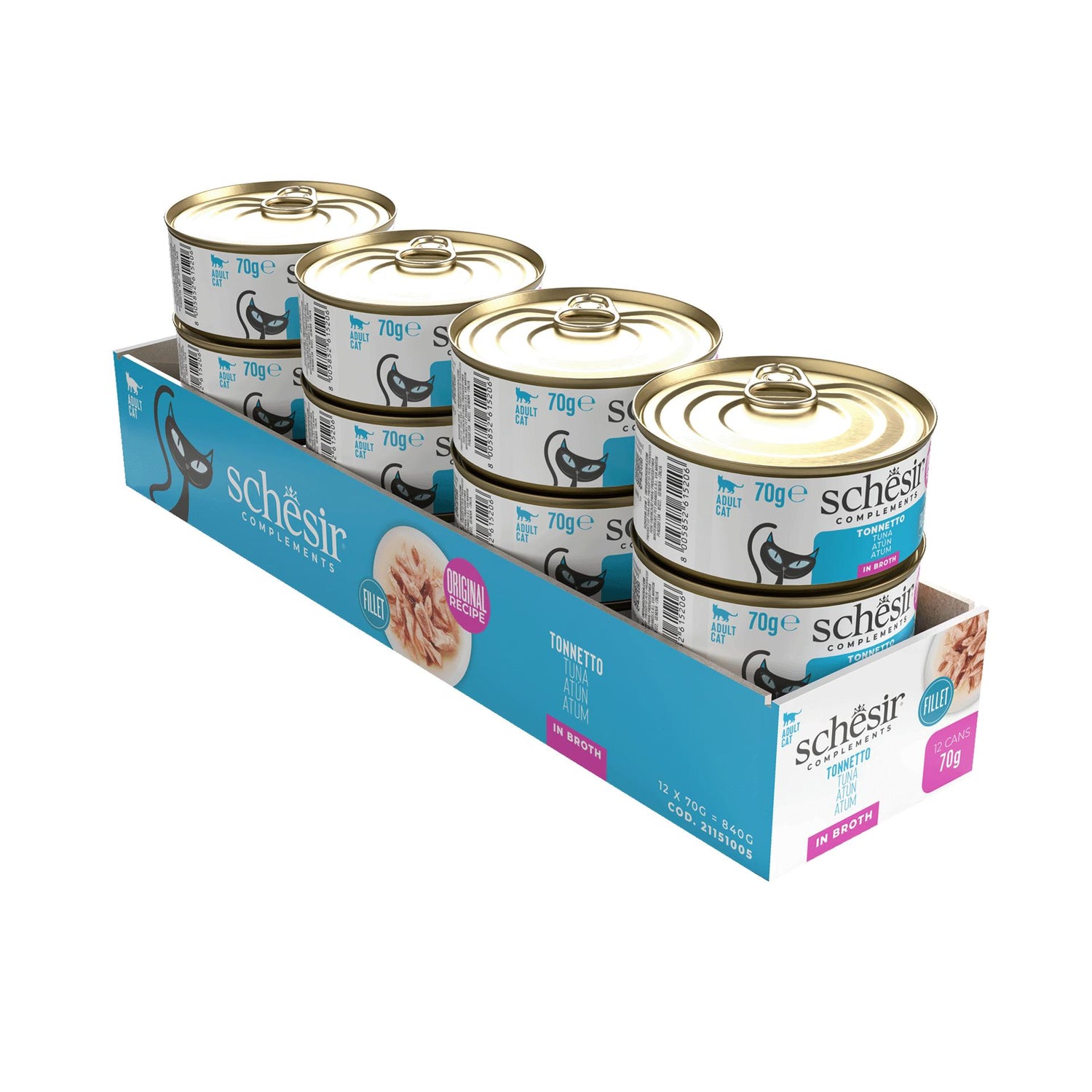 Pack Comida Húmida para Gato Adulto Atum Schesir
