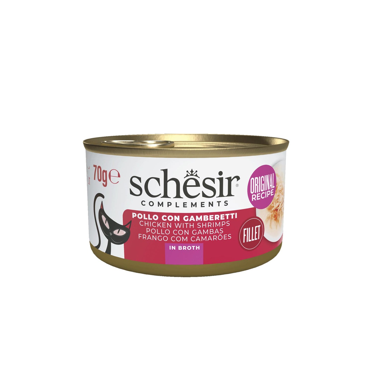 Pack Comida Húmida para Gato Frango e Gambas Lata Schesir
