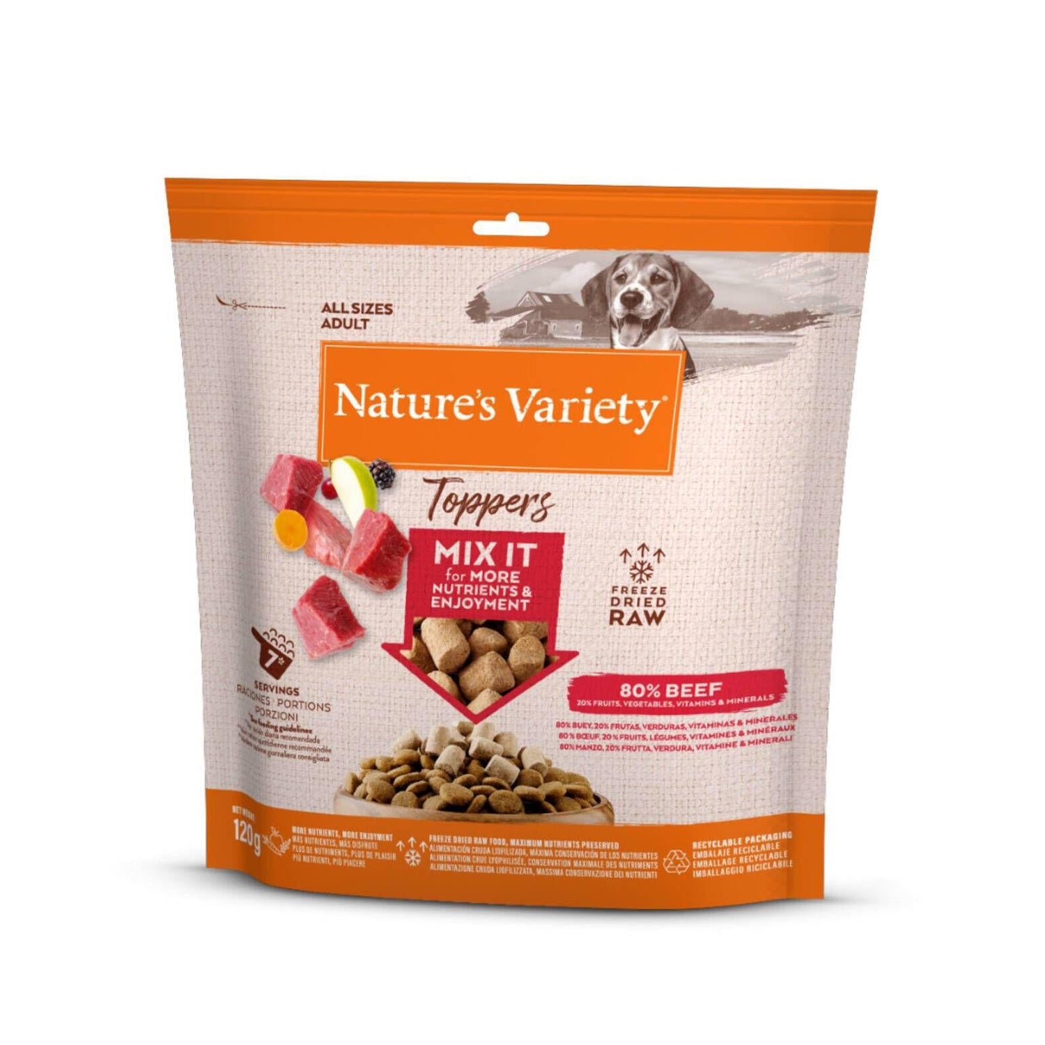 Snack para Cão Adulto Toppers Natural Vaca Nature'S Variety
