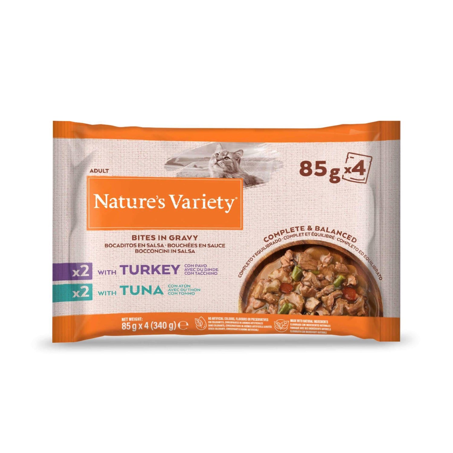Pack Comida Húmida para Gato Adulto Atum e Peru Em Molho Nature'S Variety