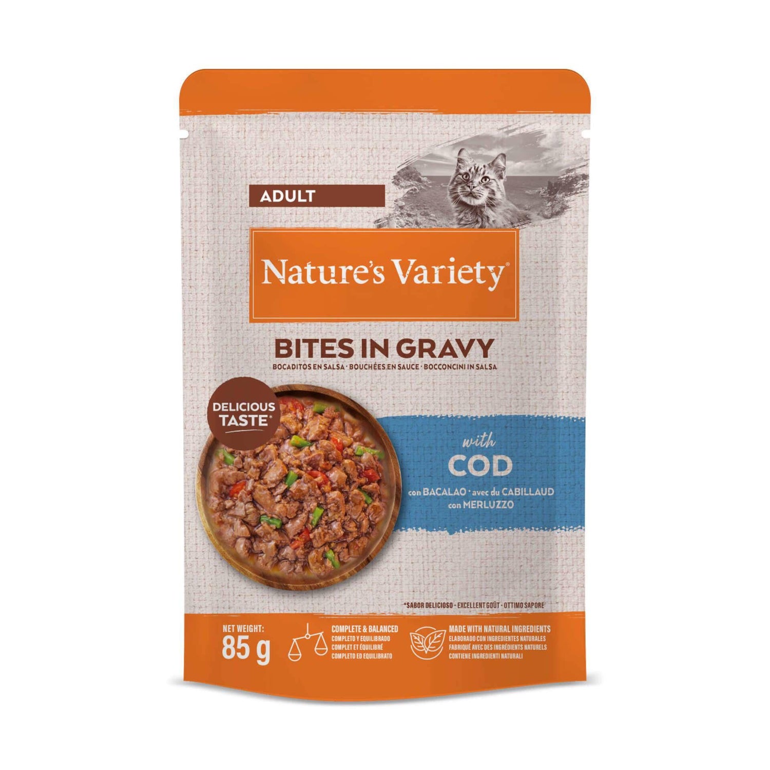 Comida Húmida para Gato Adulto Natural Bacalhau Nature'S Variety
