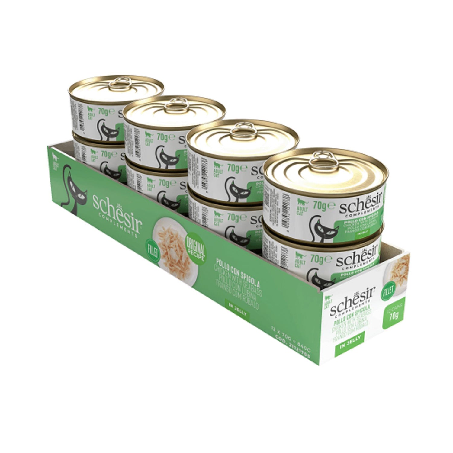 Pack Comida Húmida para Gato Adulto Frango e Robalo Gelatina Schesir