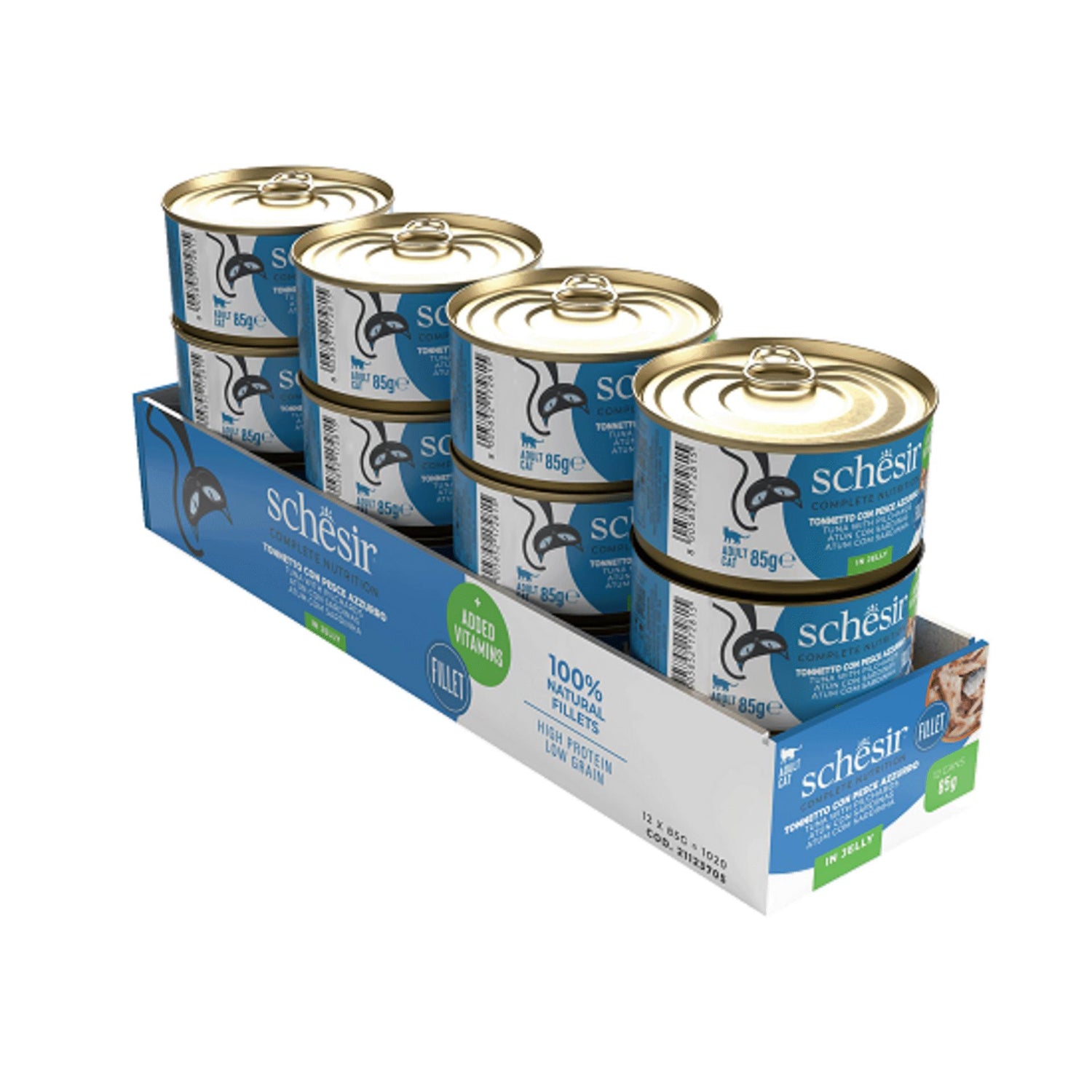 Pack Comida Húmida para Gato Adulto Atum e Sardinha Gelatina Schesir