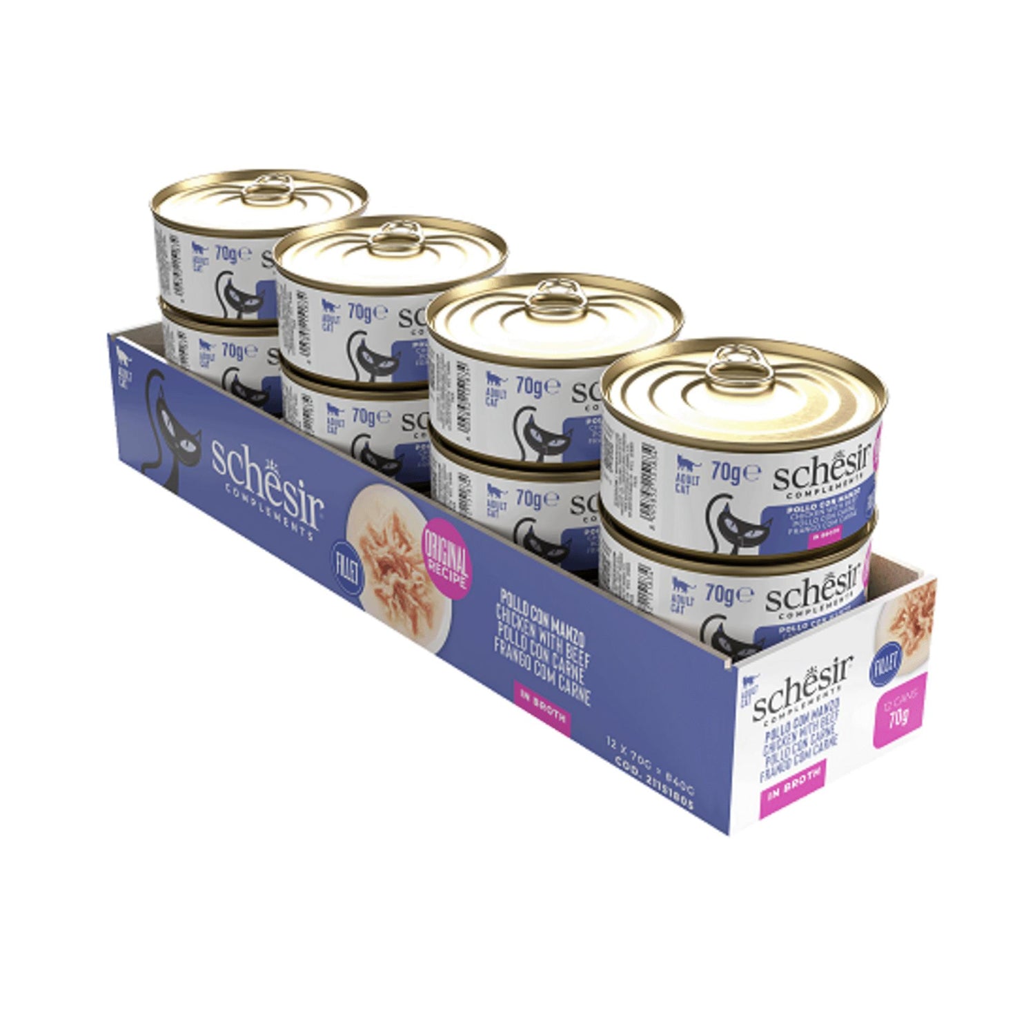 Pack Comida Húmida para Gato Adulto Frango com Carne em Caldo Schesir