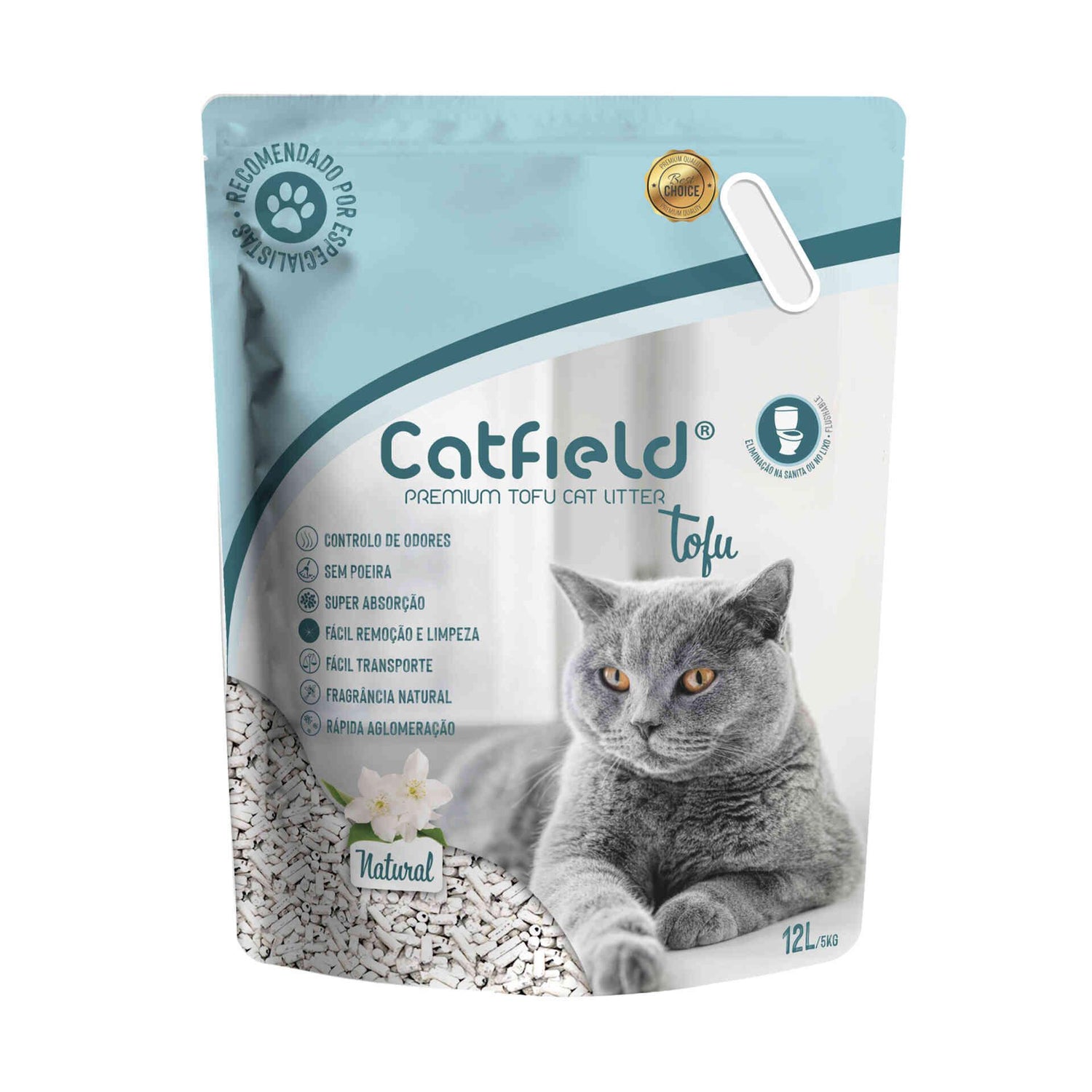 Areia Absorvente Aglomerante Tofu Natural Catfield