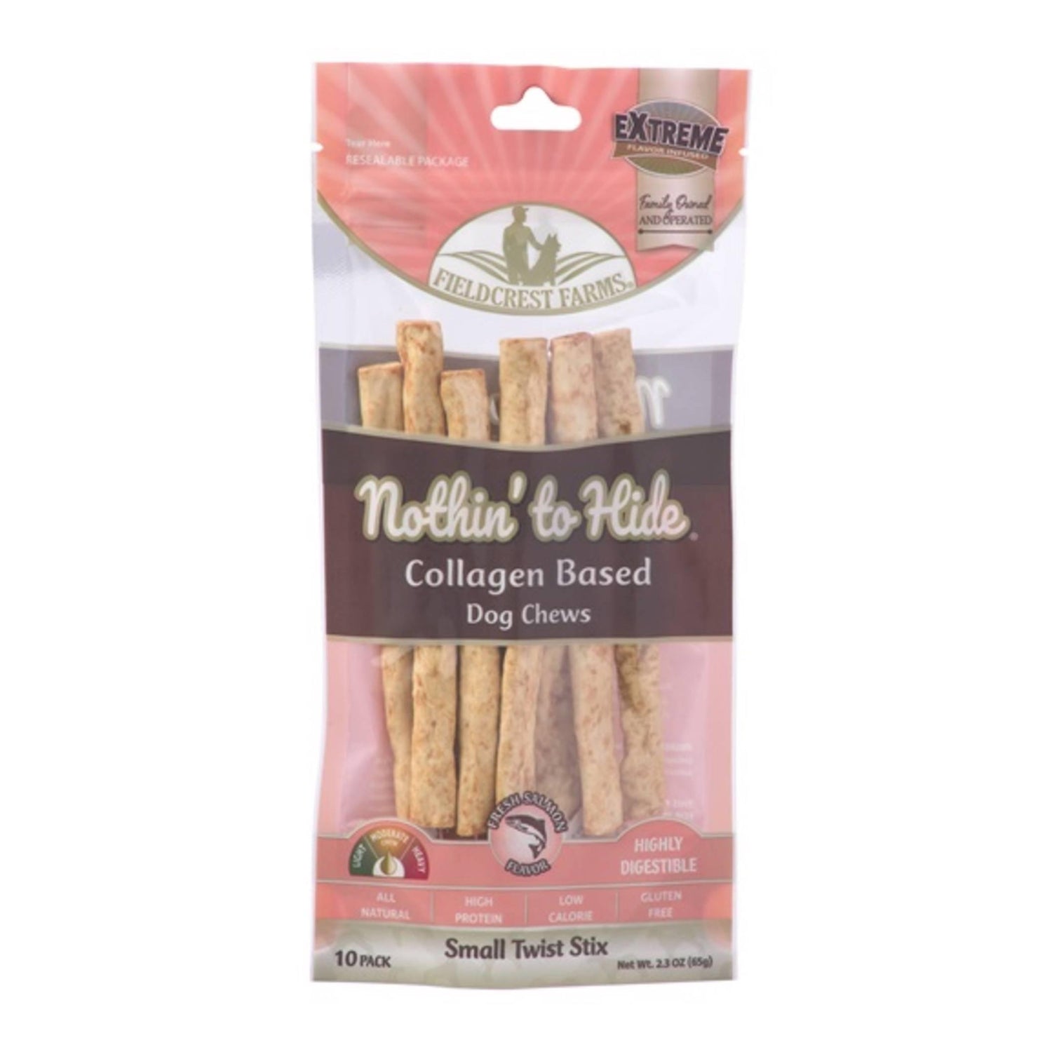 Osso Natural Twist Stix Salmão Tamanho S Nothin' to Hide