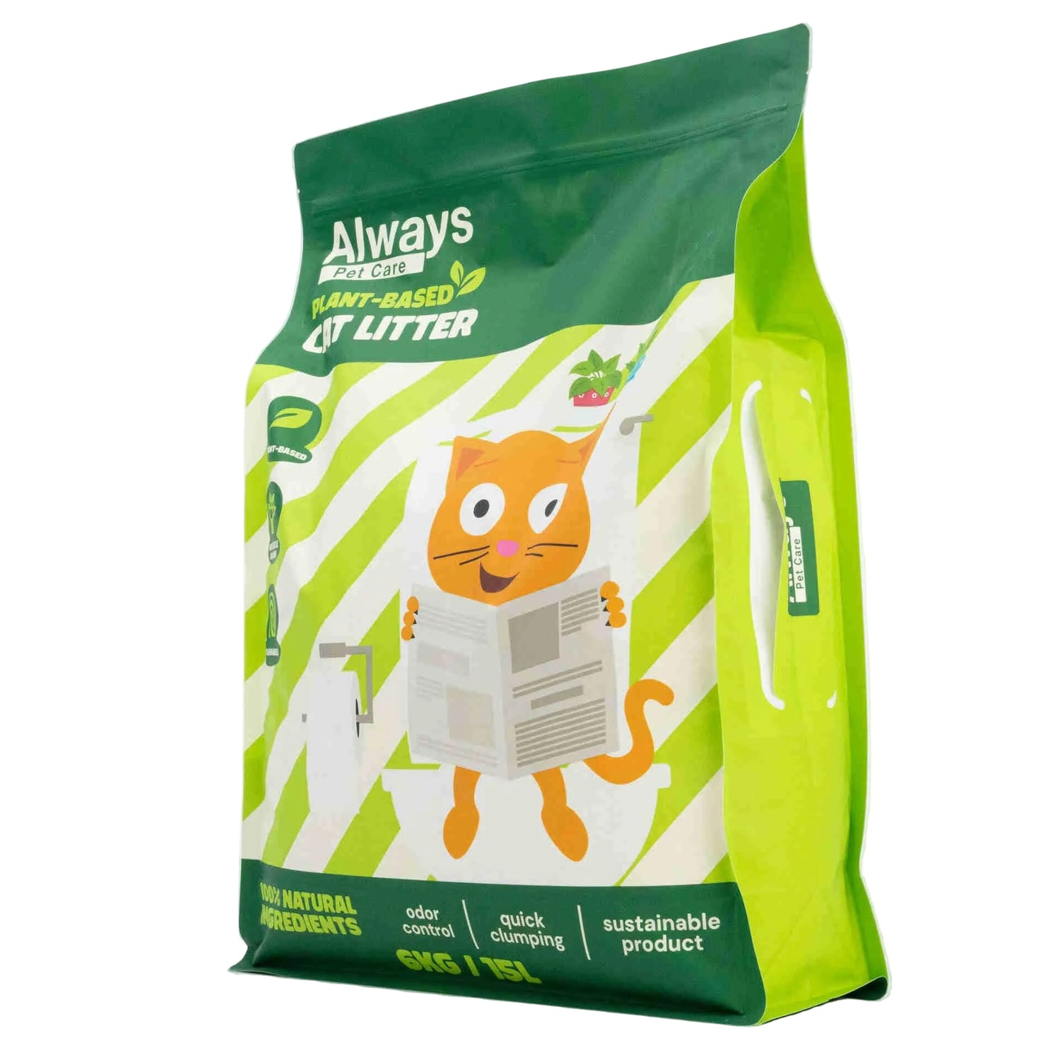 Areia Absorvente Aglomerante Plant-Based Always