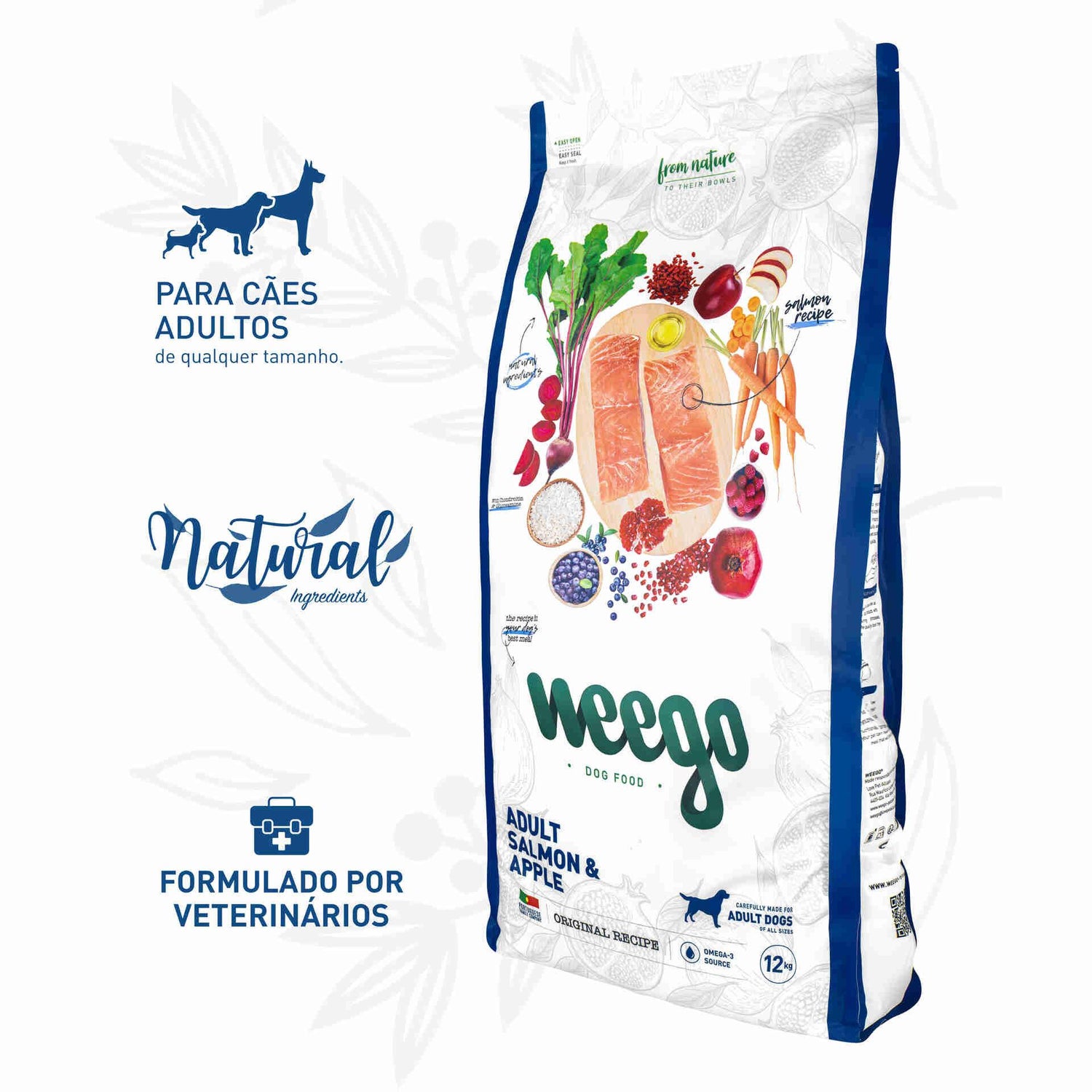 Ração para Cão Adulto Salmão e Maçã Weego