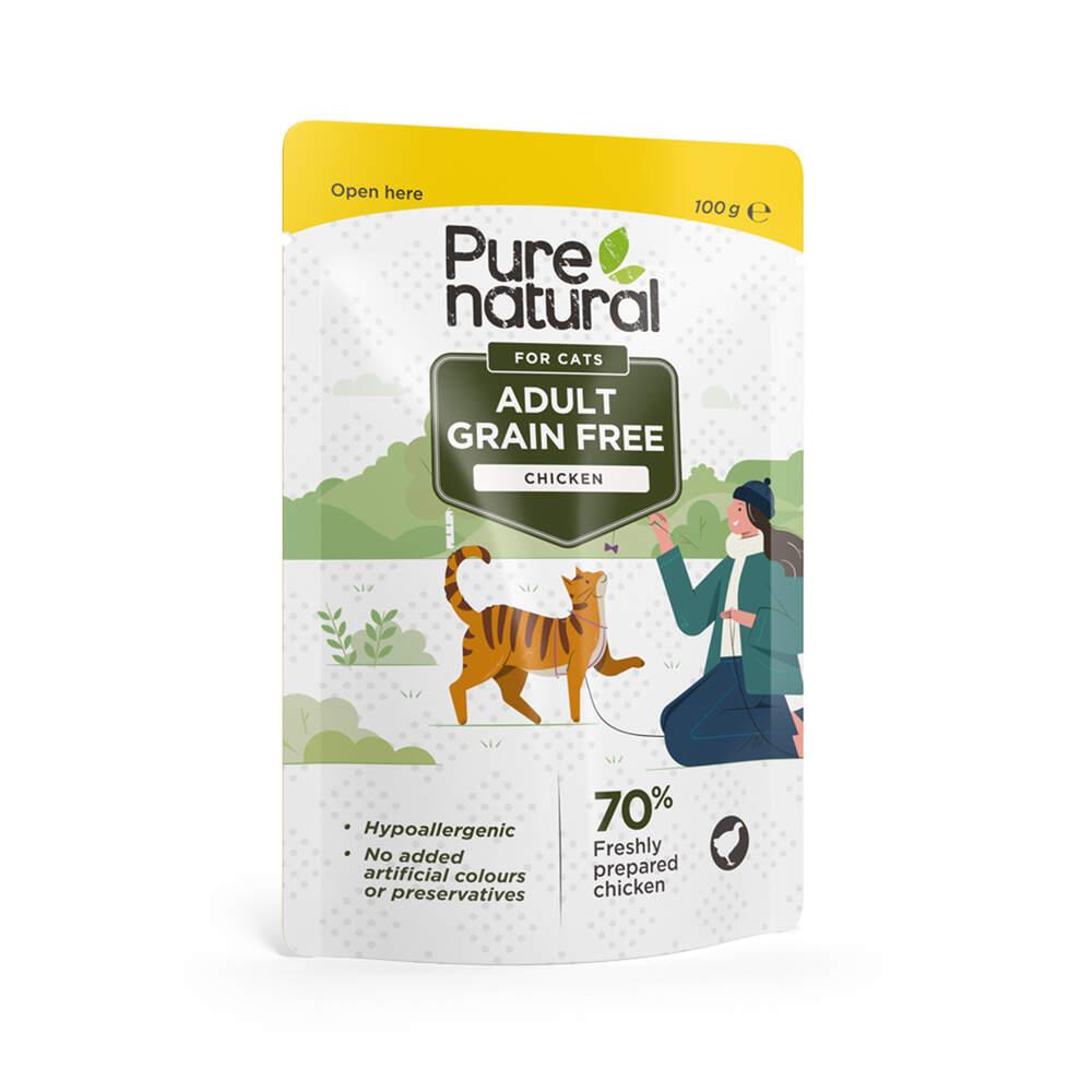 Comida Húmida para Gato Adulto Sem Cereais Frango Purenatural