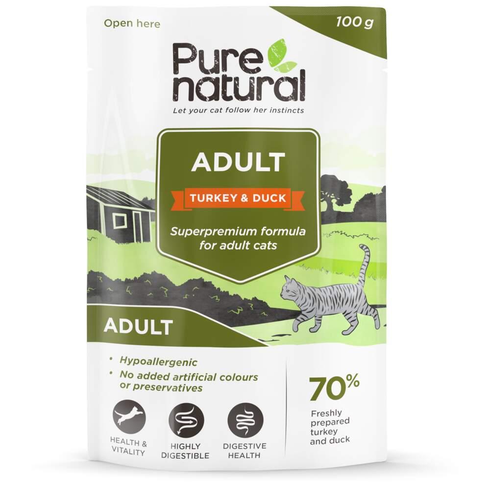 Comida Húmida para Gato Adulto Sem Cereais Peru e Pato Purenatural
