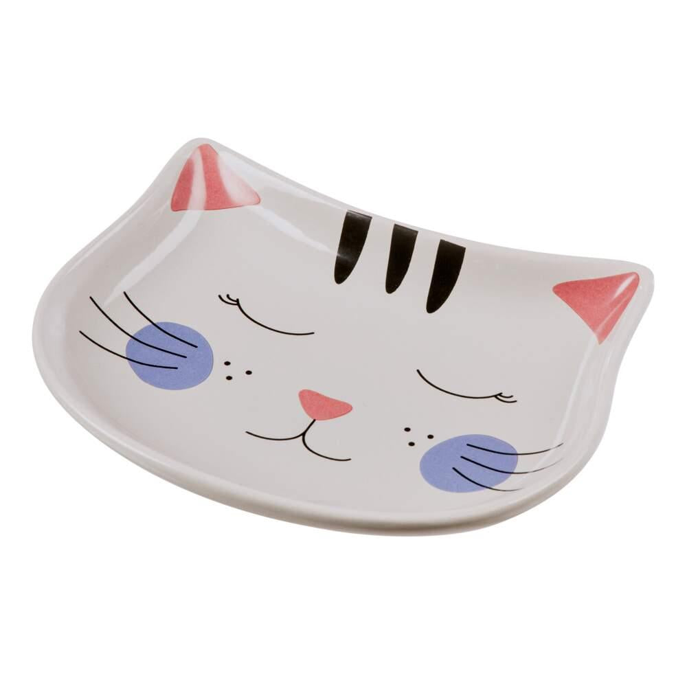 Comedouro para Gato Cerâmica Cinza Basic