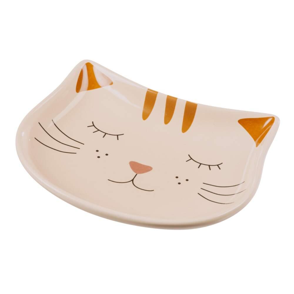 Comedouro para Gato Cerâmica Bege Basic