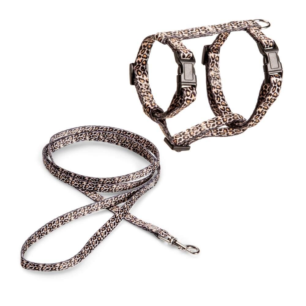 Arnês com Trela para Gato Leopardo M Basic