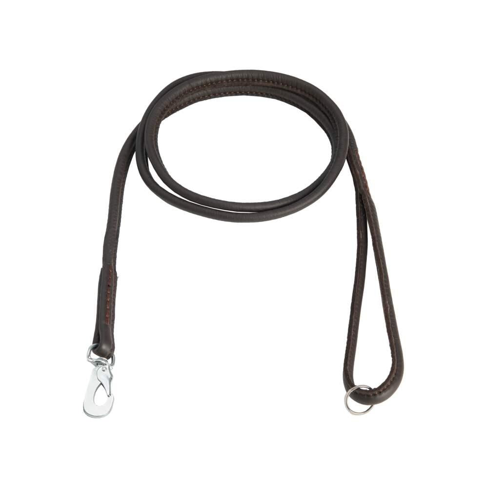 Trela Redonda em Couro para Cão Castanha 1.8m Feel