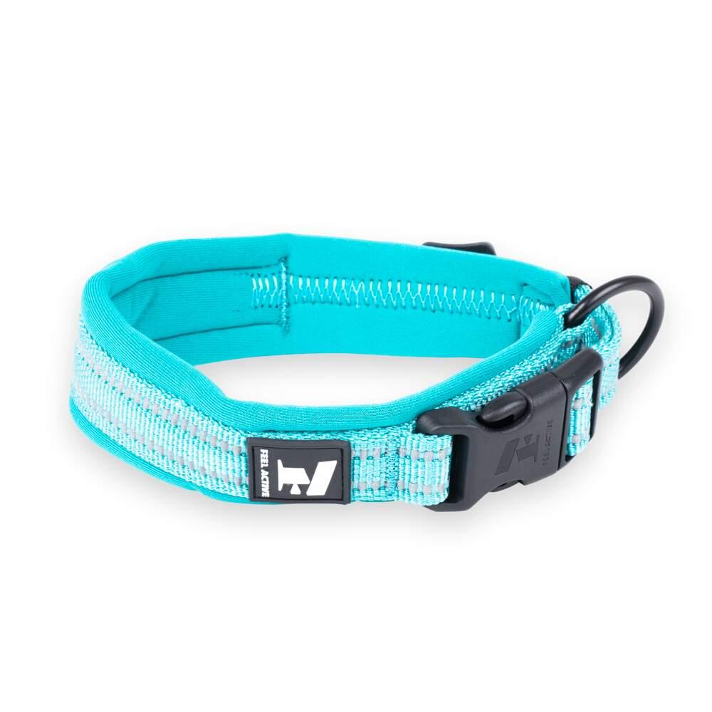 Coleira para Cão Almofadada Azul Turquesa 25-35cm Feel Active