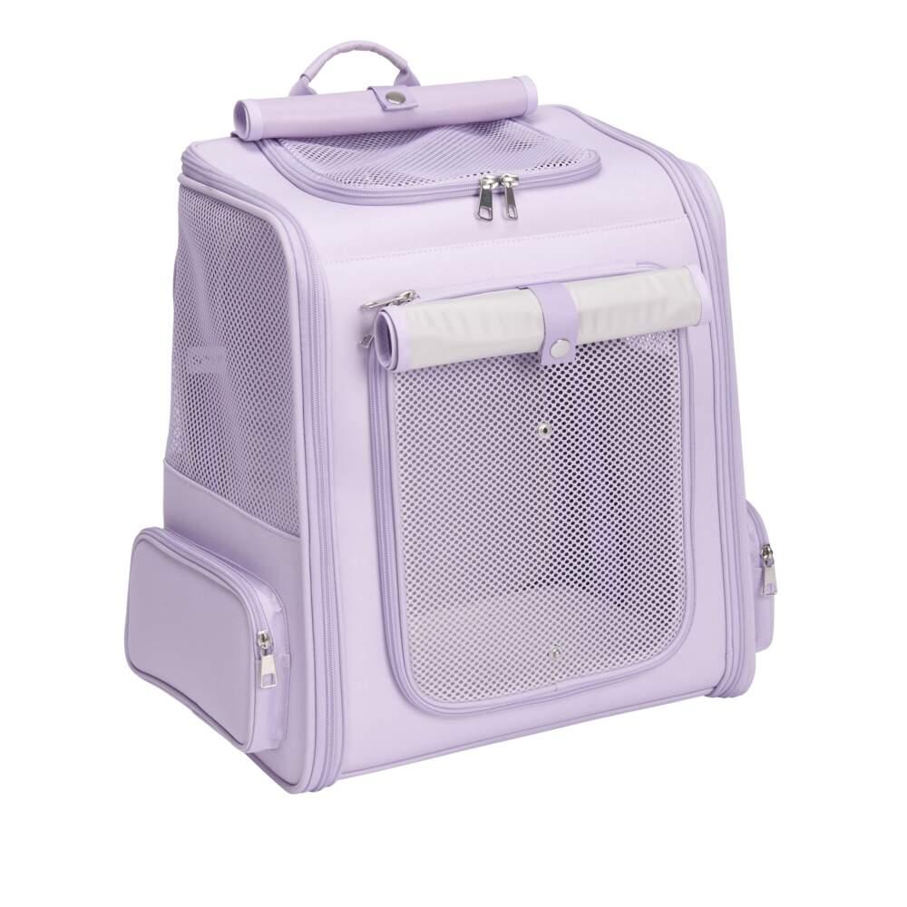 Transportadora Mochila Desdobrável para Gato Lilás