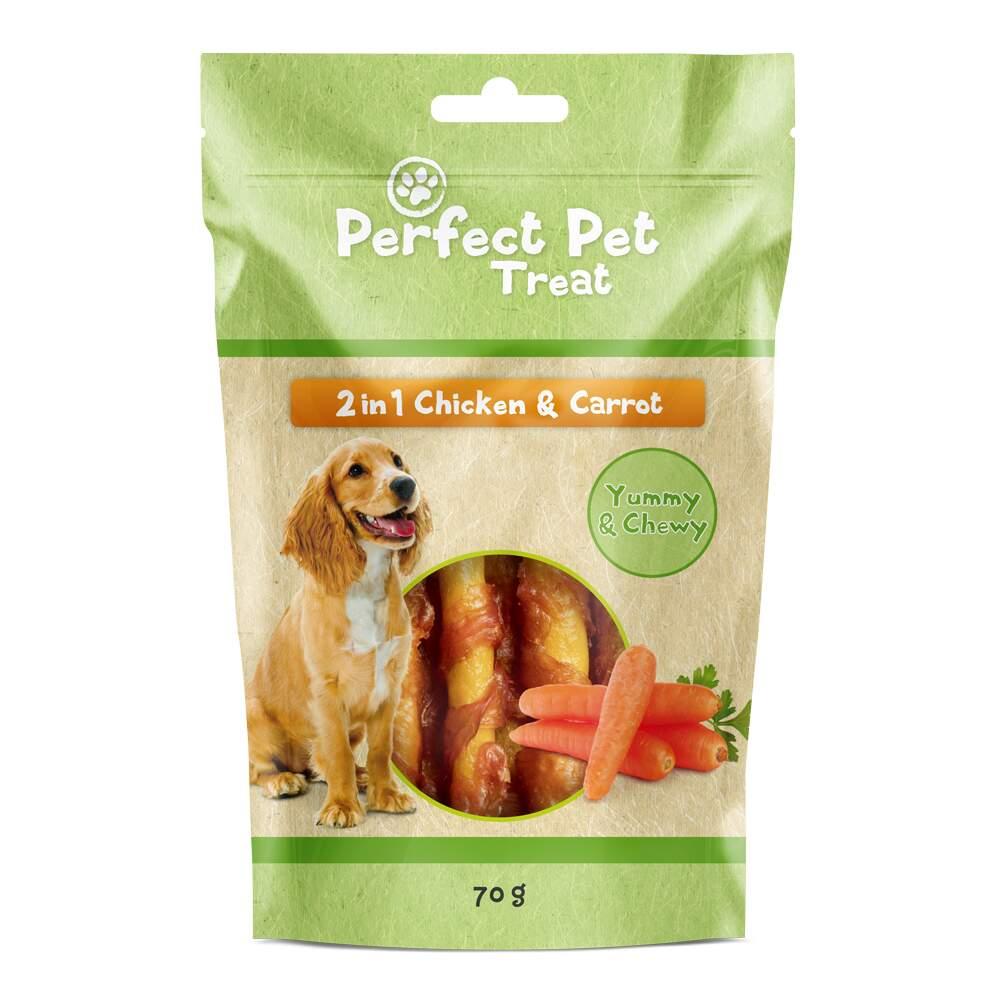 Snack para Cão 2 em 1 Frango e Cenoura Perfect Pet