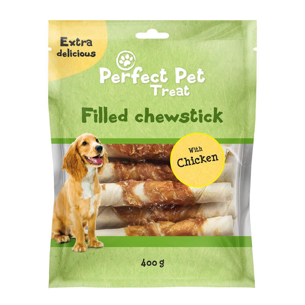 Snack Cão Sticks Recheados Frango Perfect Pet 400g