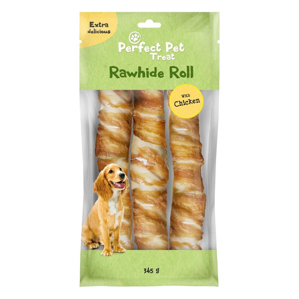 Snack para Cão Rolos de Couro com Frango Perfect Pet