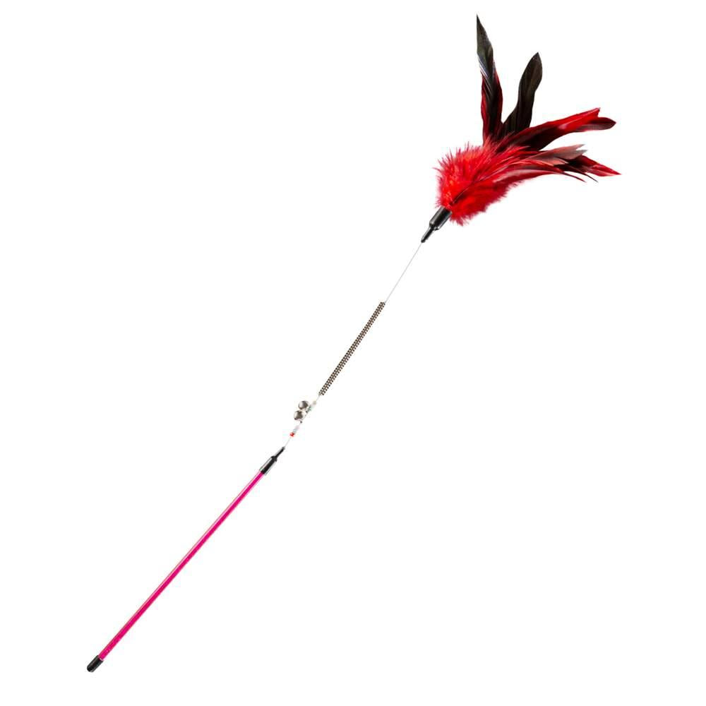 Brinquedo para Gato Vara com Penas Rosa L&B