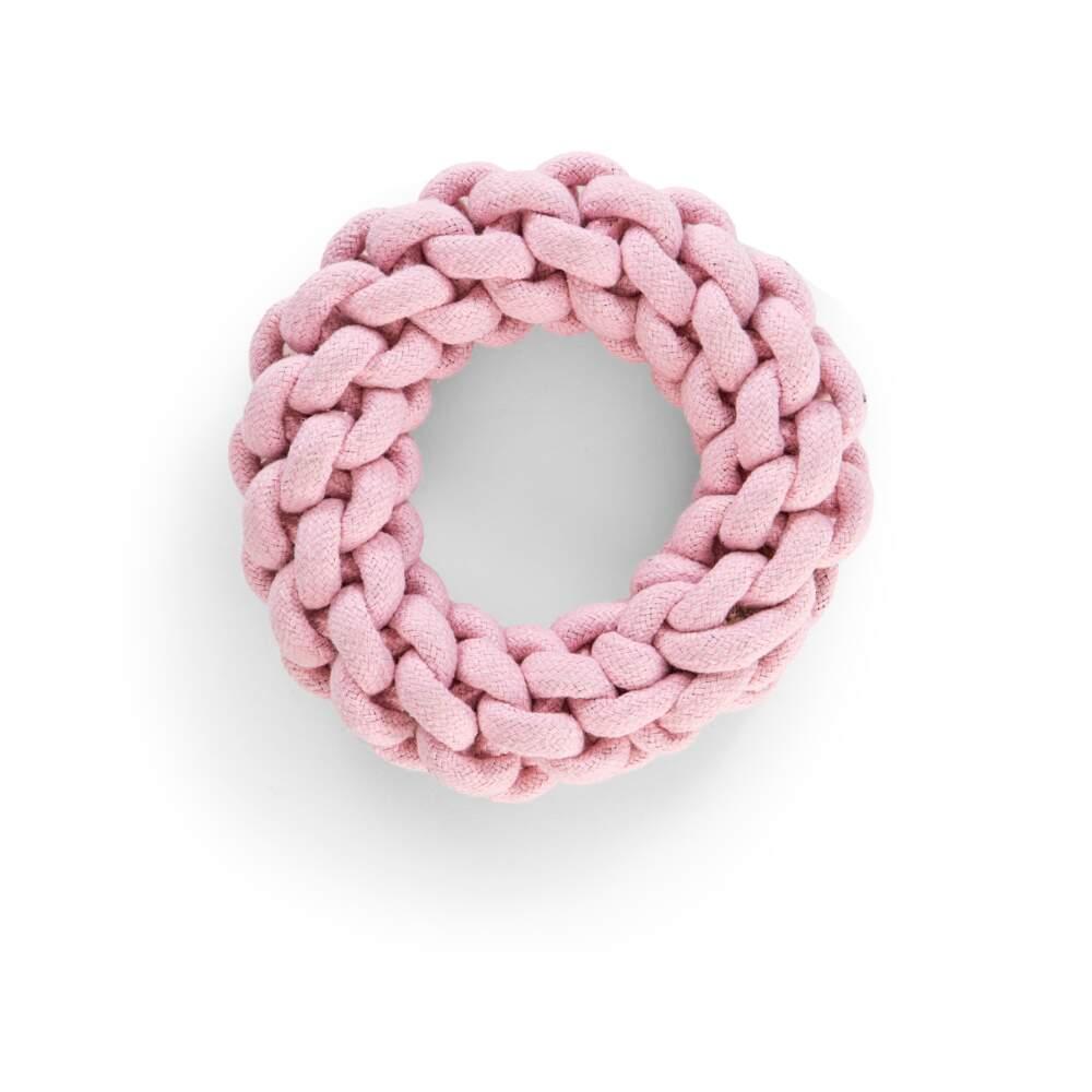 Anel de Corda Rosa para Cão Puppy Little & Bigger