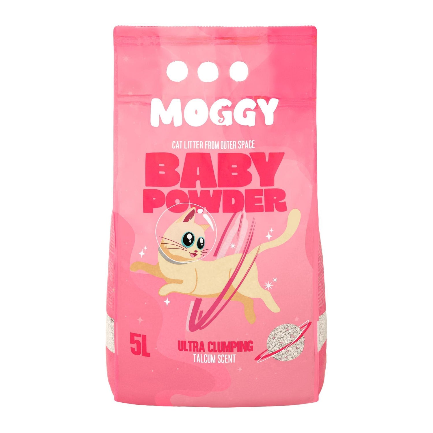 Areia Absorvente Aglomerante Baby Powder Moggy 5 l