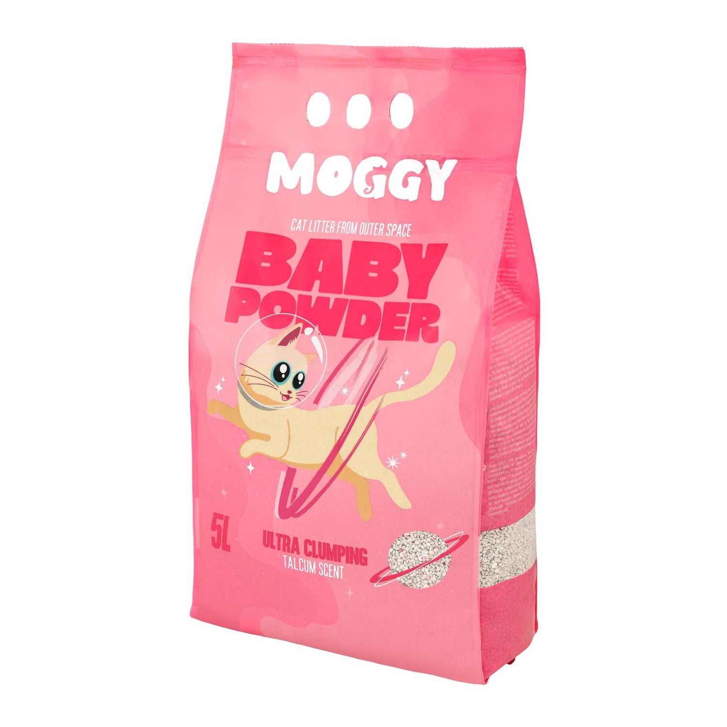 Areia Absorvente Aglomerante Baby Powder Moggy 5 l