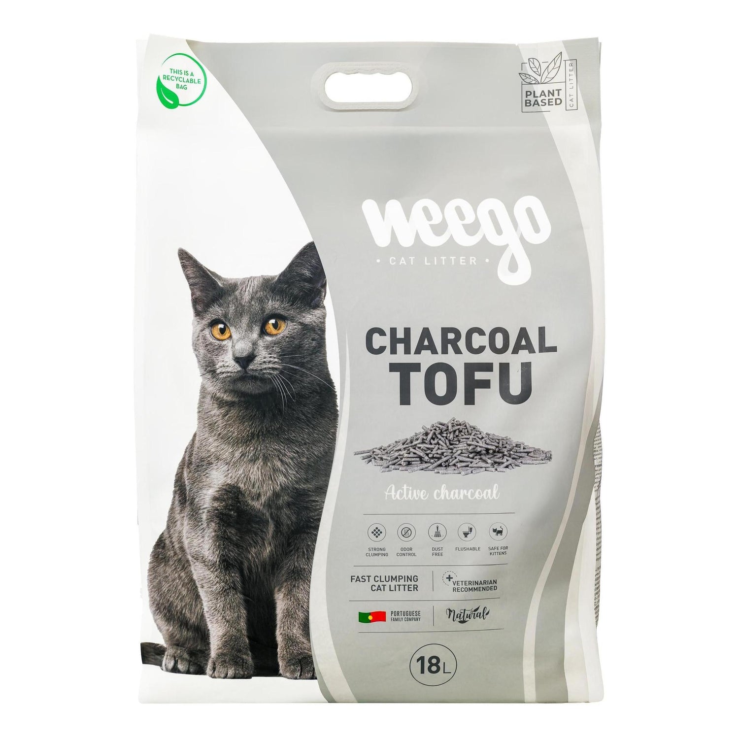 Areia Aglomerante Charcoal Tofu Weego 18 l