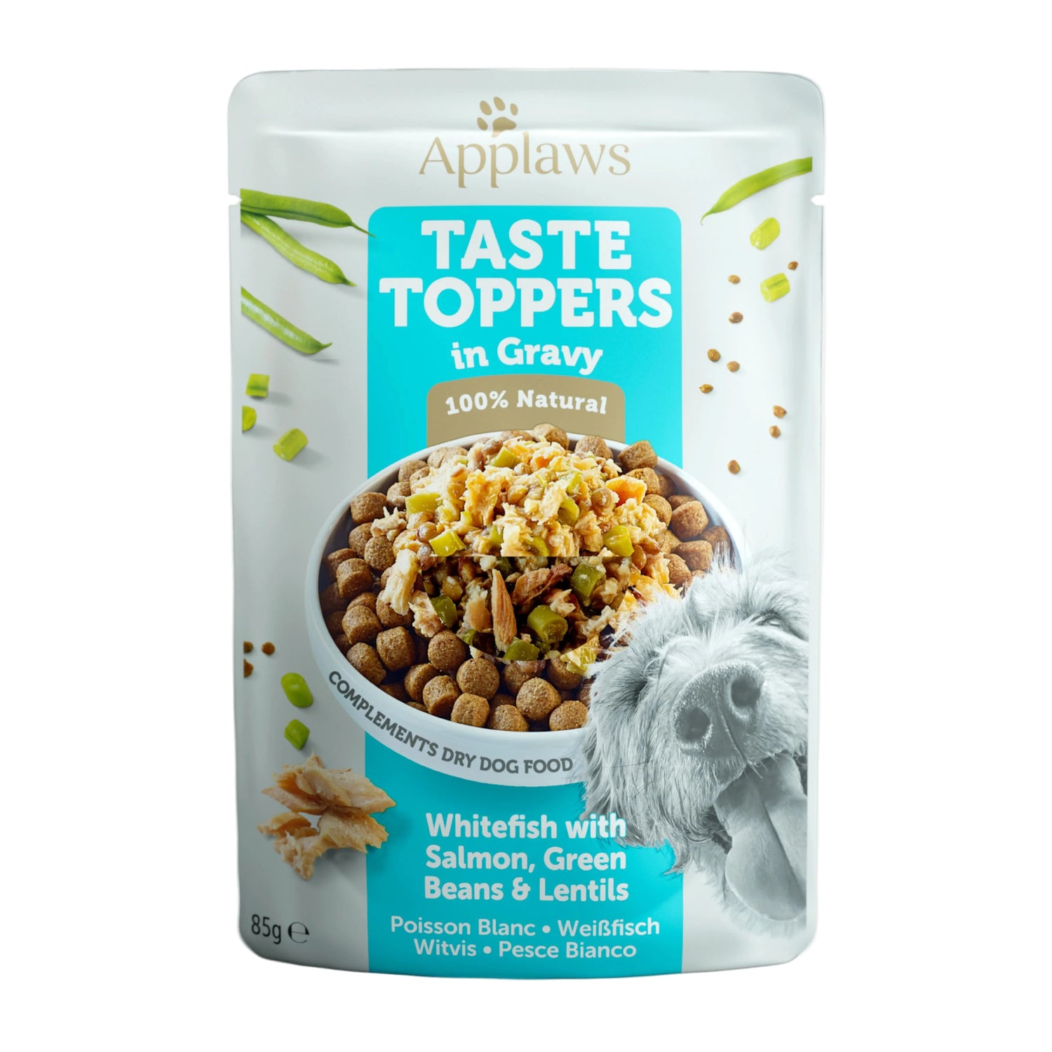 Comida Húmida para Cão Frango Salmão e Ervilhas Taste Toppers Applaws