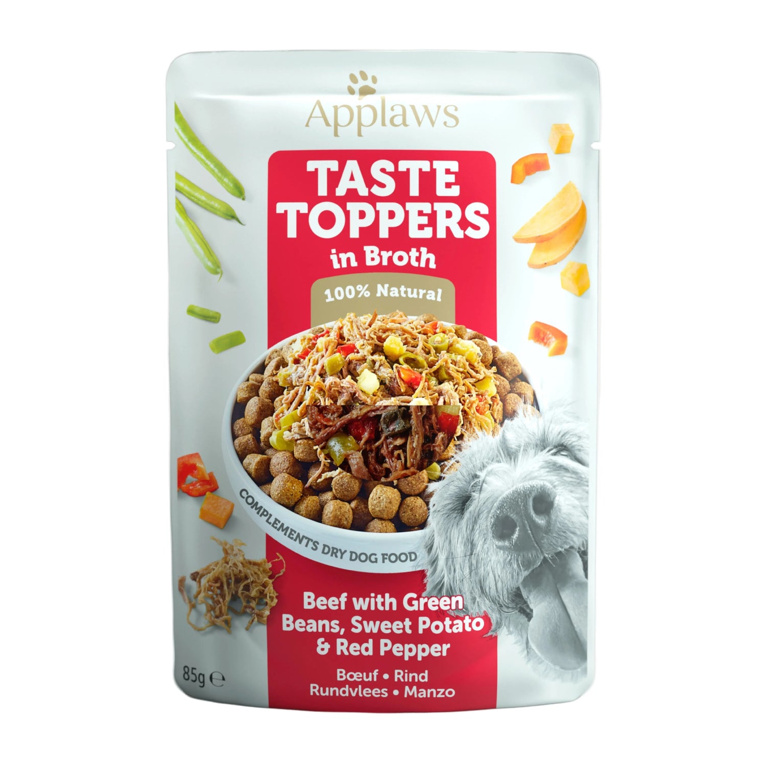 Comida Húmida para Cão Vaca Feijão e Batata Doce Taste Toppers Applaws