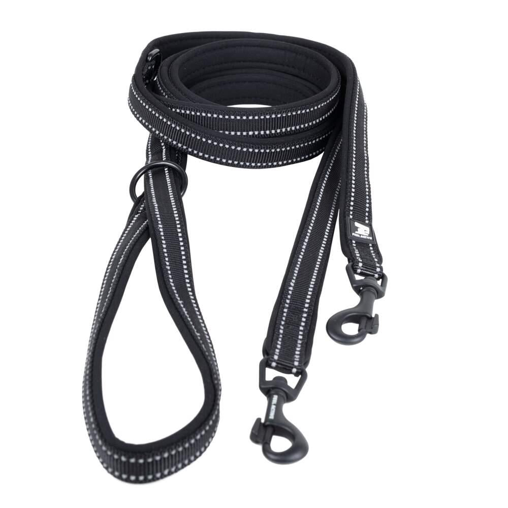 Trela para Cão Multifunções Preta Feel Active