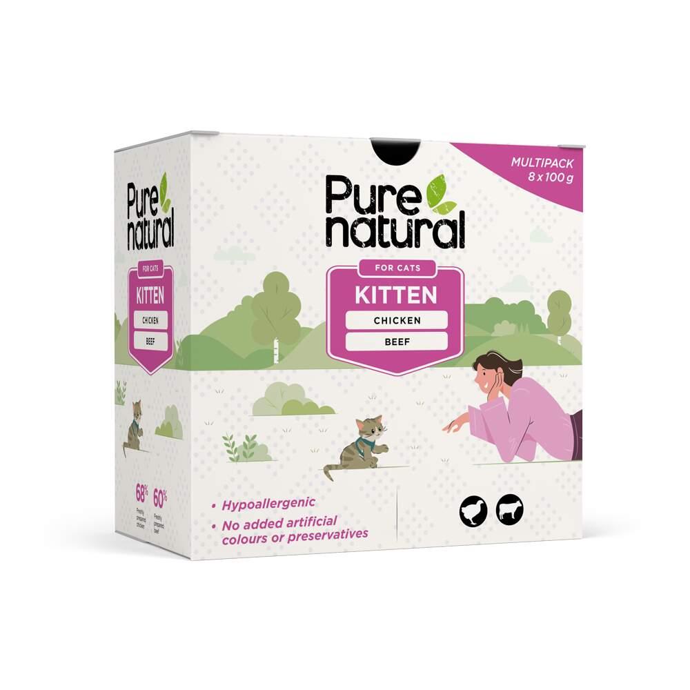 Comida Húmida para Gato Kitten Multipack 8x100g Purenatural