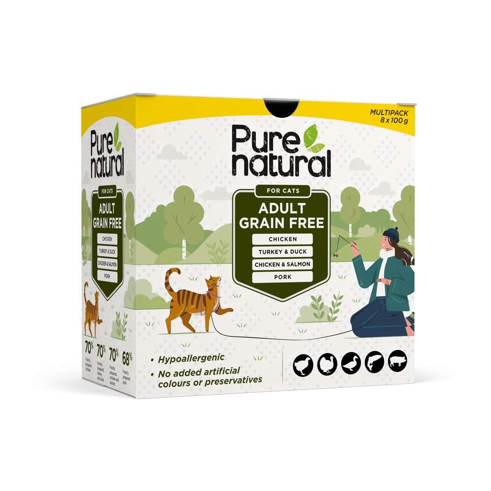 Comida Húmida para Gato Adulto Multipack 8x100g Purenatural