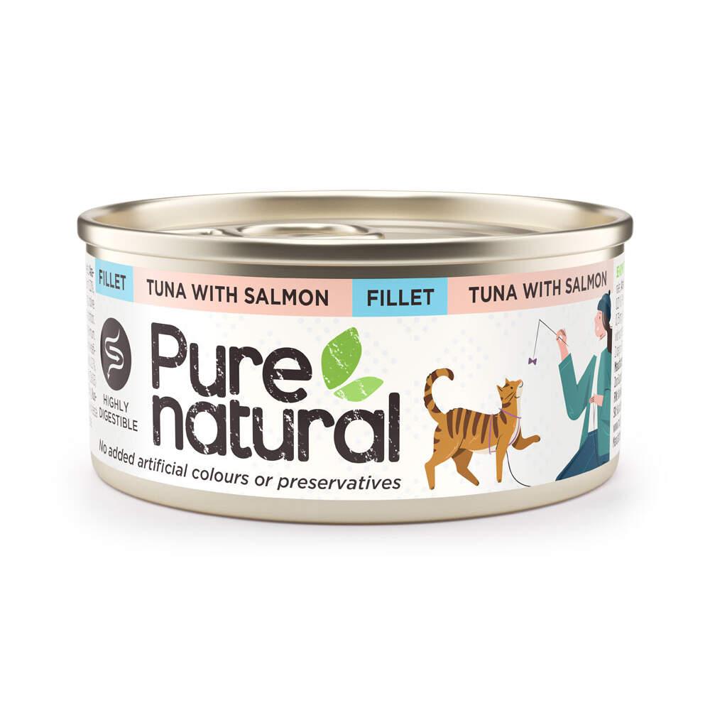 Comida Húmida para Gato Filete de Atum e Salmão 70g Purenatural