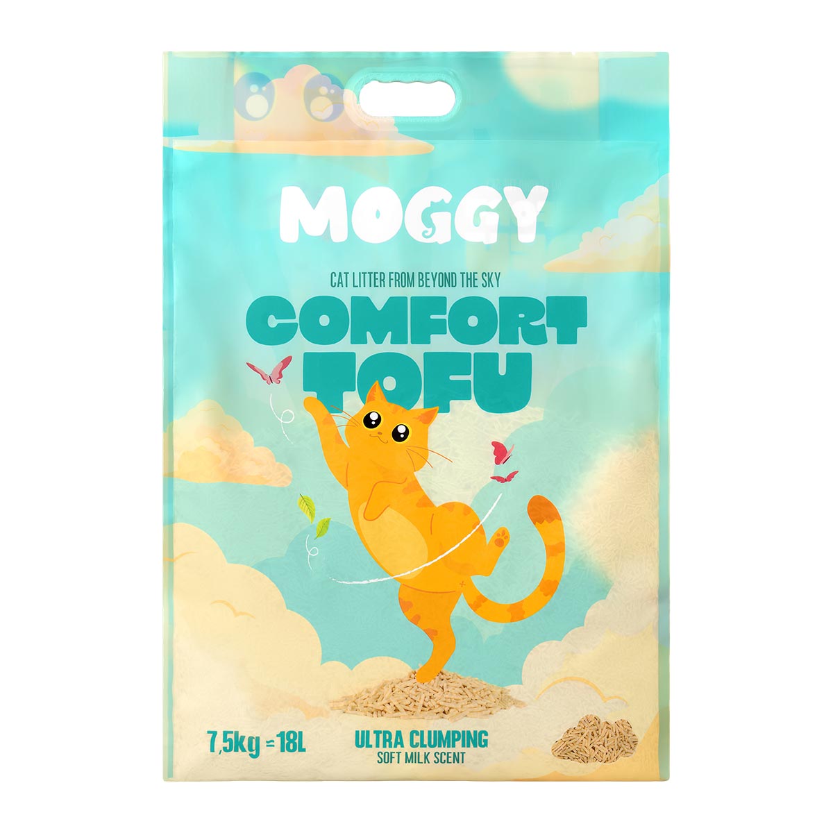 Areia Aglomerante Comfort Tofu Moggy