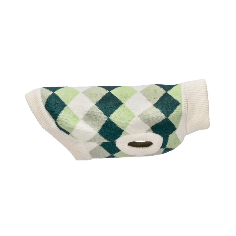Camisola para Cão em Malha Xadrez Verde Little & Bigger