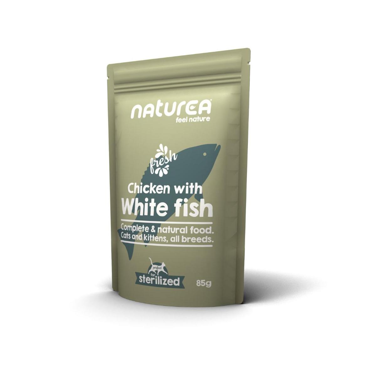 Comida Húmida para Gato Frango e Peixe Branco Naturea