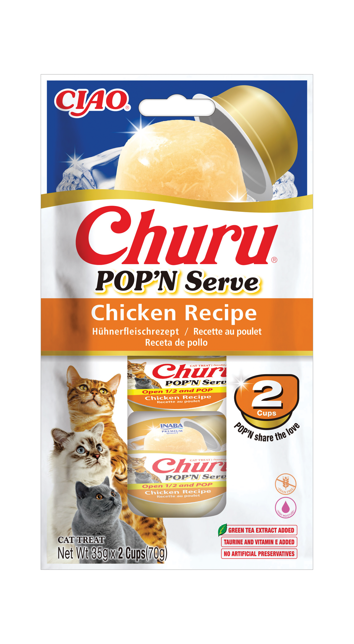 Snack para Gato Pop 'N Serve Frango Churu
