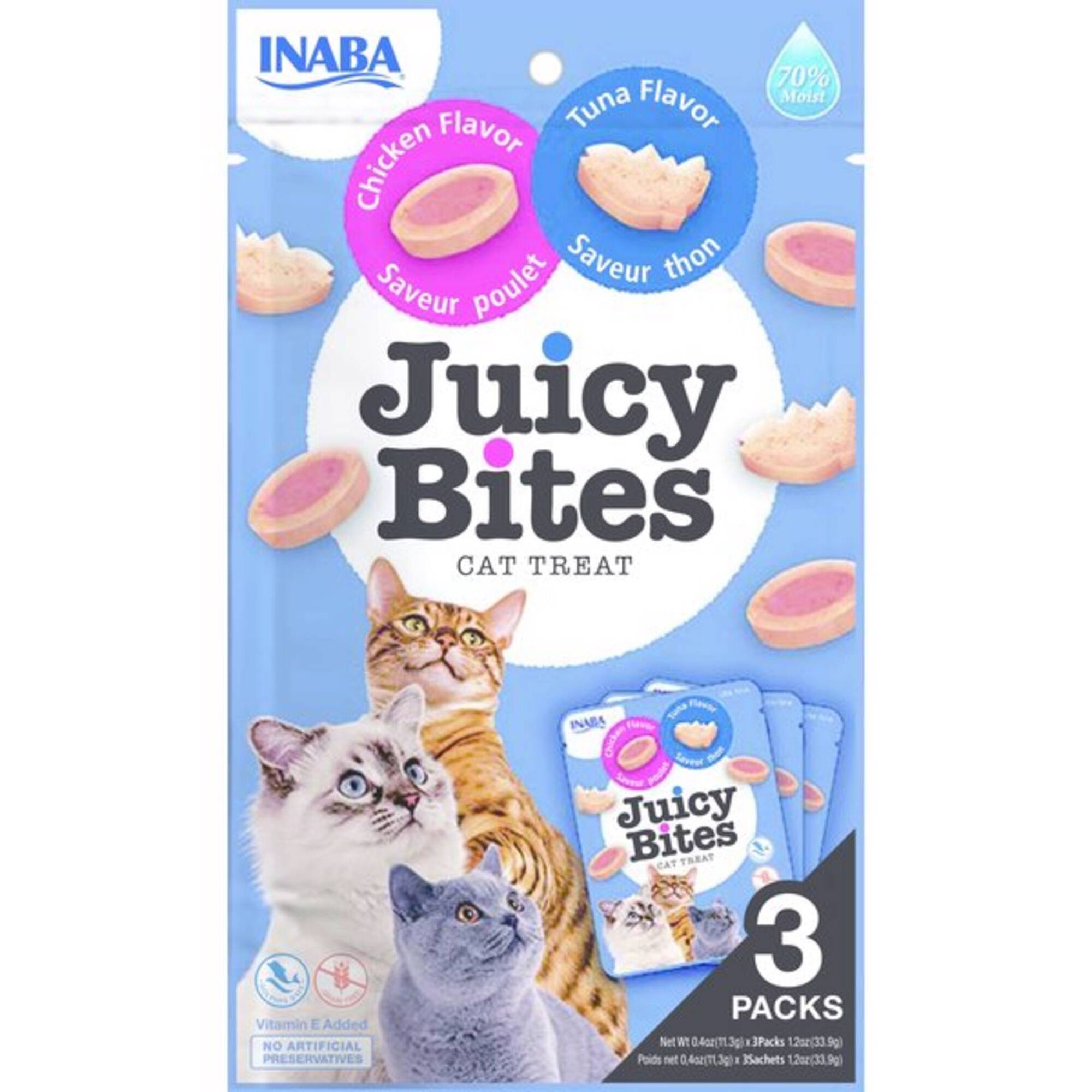 Snack para Gato Juicy Bites Frango e Atum