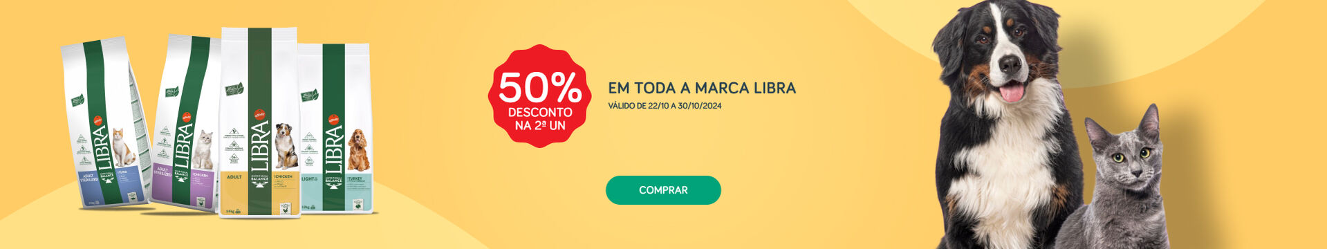 50% na 2ª unidade em toda a marca Libra